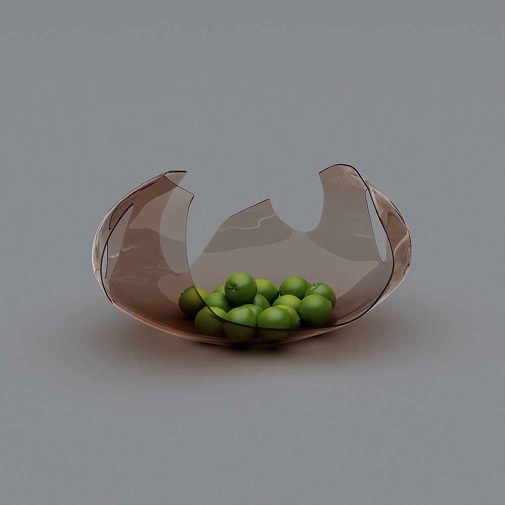 Stylish Glass Fruit Bowl 3D model