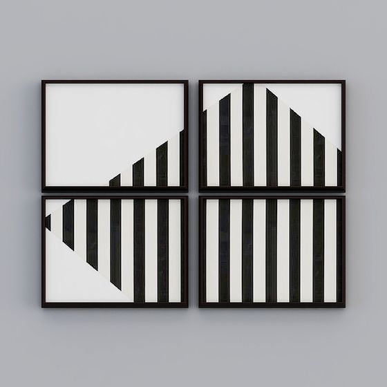 Abstract Line Art Frames 3D model