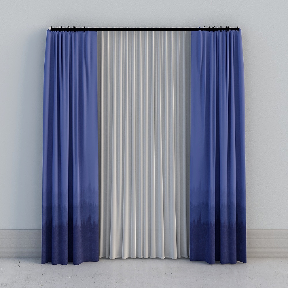 One room - modern new Chinese light luxury blue gradient high-by