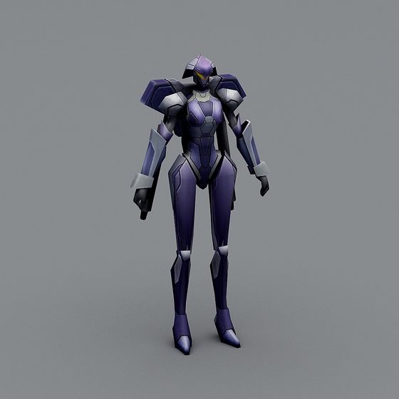 CyberGuard 3D model - Sci-Fi Armored Warrior