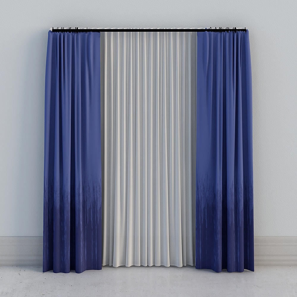 One room - modern new Chinese light luxury blue gradient high-by