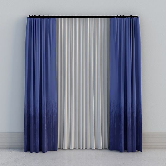 Luxurious Velvet Drapes 3D model