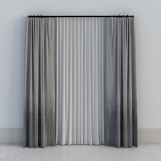Stylish Low-Poly Curtain 3D model