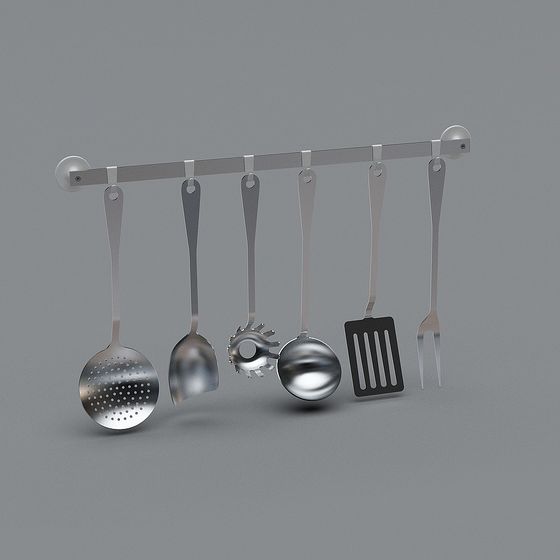 Exquisite 3D Model Kitchen Utensils Set