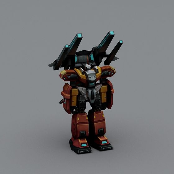 Mechanical Behemoth Low-Poly 3D Model