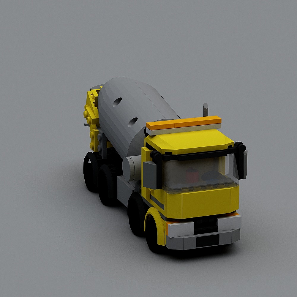 High-Detail Concrete Mixer Truck 3D Model