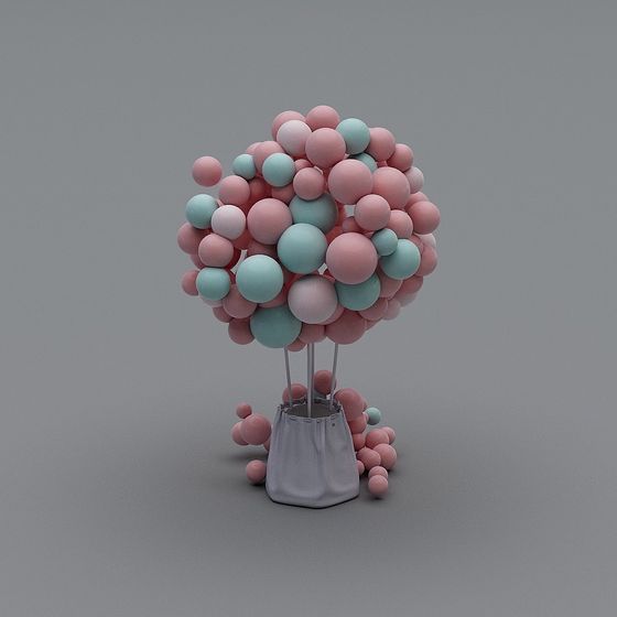 Whimsical Balloon Tree 3D model