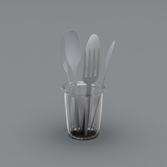 Elegant Low-Poly Tableware Storage Cup 3D model