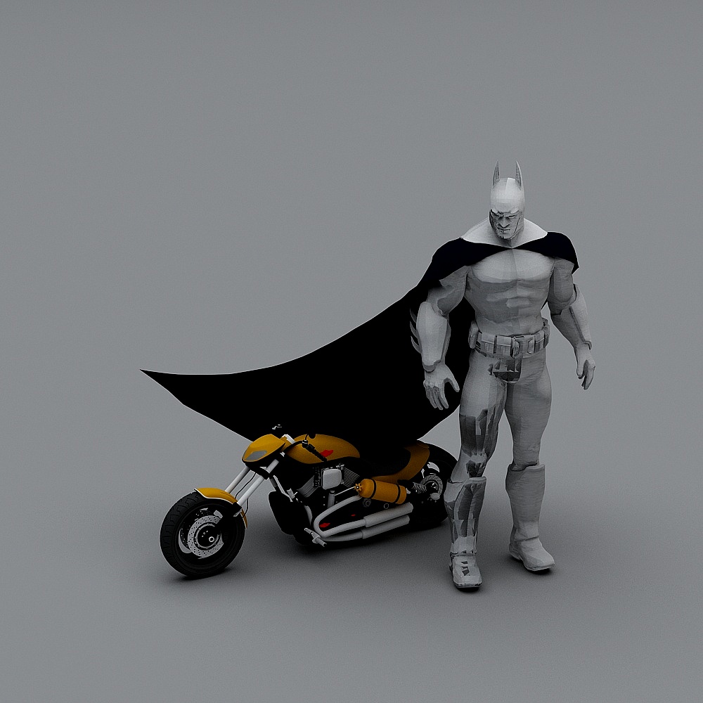 Batman and Motorcycle 3D model