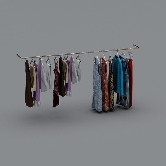 Elegant Clothing Rack 3D model for Modern Designs