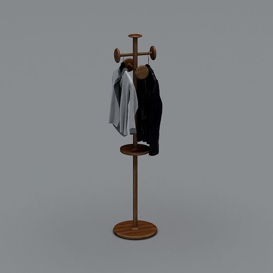 Minimalist Wooden Hanger 3D model