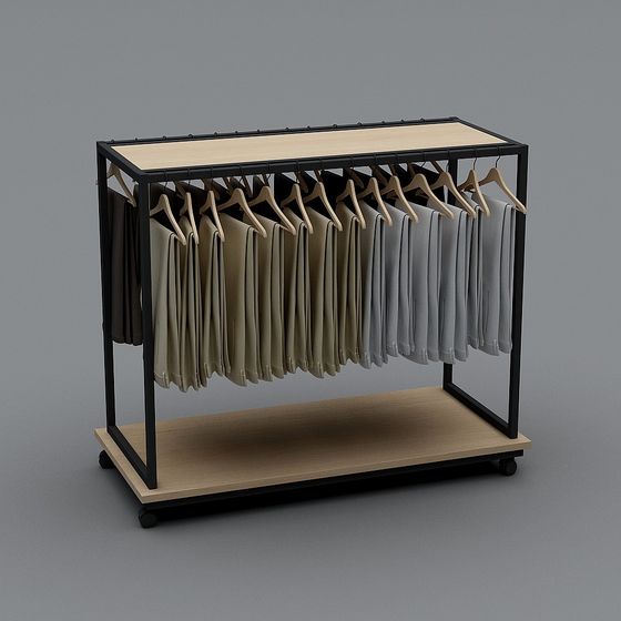 Stylish Clothing Display Rack 3D model