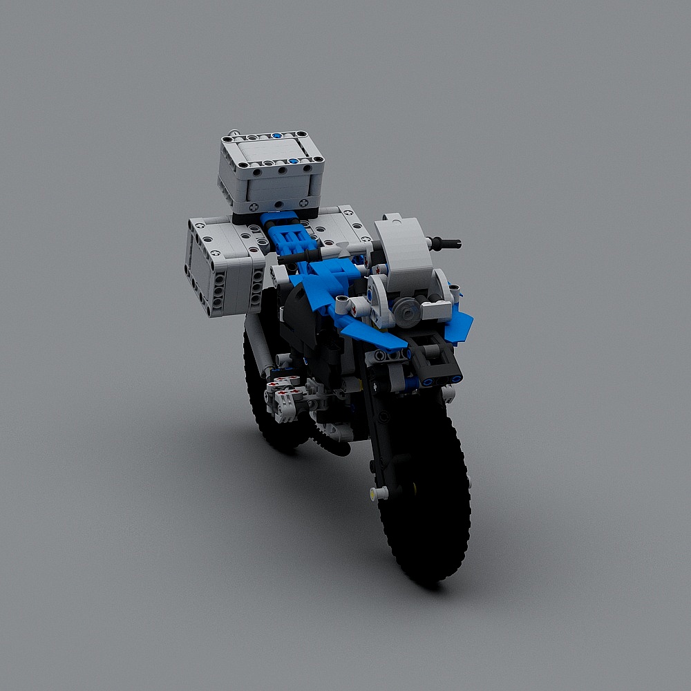 Block Motorcycle 3D model with Low Poly Style
