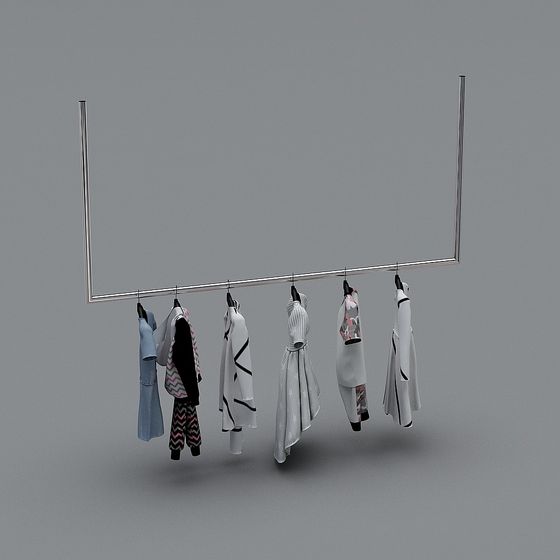 Stylish Low-Poly 3D Hanger Model for Modern Spaces