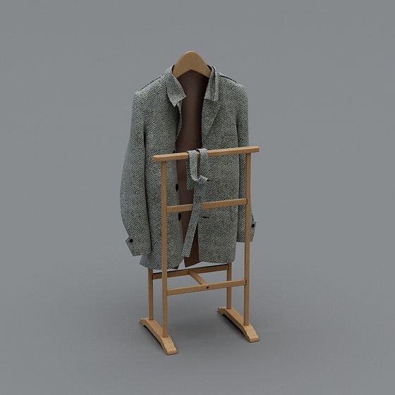 Minimalist Wooden Hanger 3D model