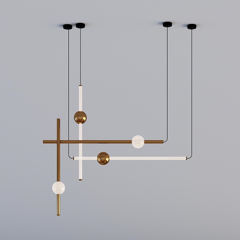 Elegant Geometric Chandelier 3D model