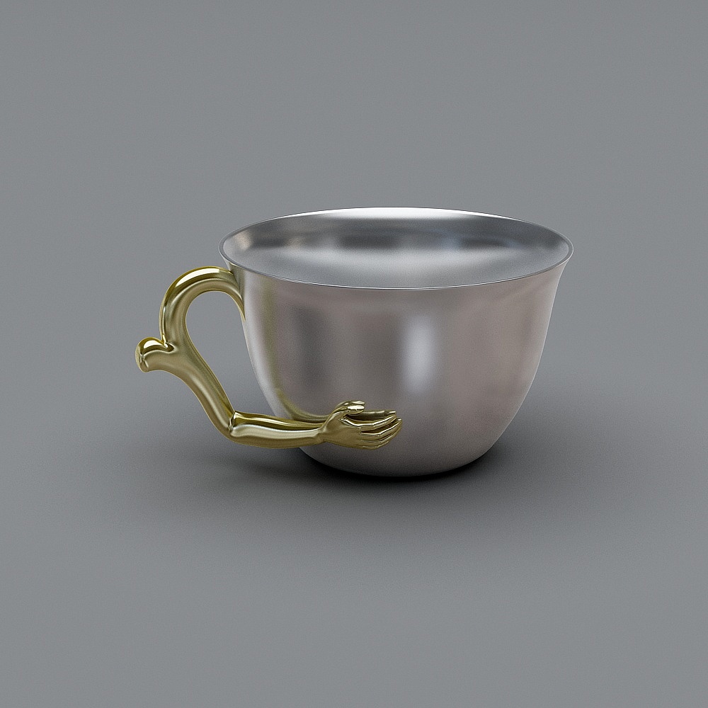 Hand Holding Tea Cup 3D model