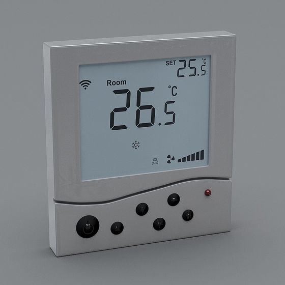 Smart Thermostat 3D model for Modern Interiors