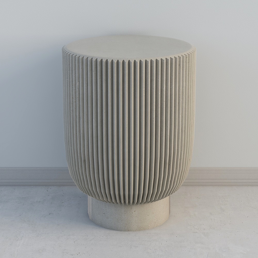 Concrete Round Stool 3D model for Modern Spaces