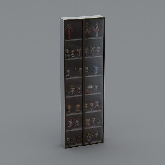 Black Display Cabinet 3D Model for Stylish Interiors