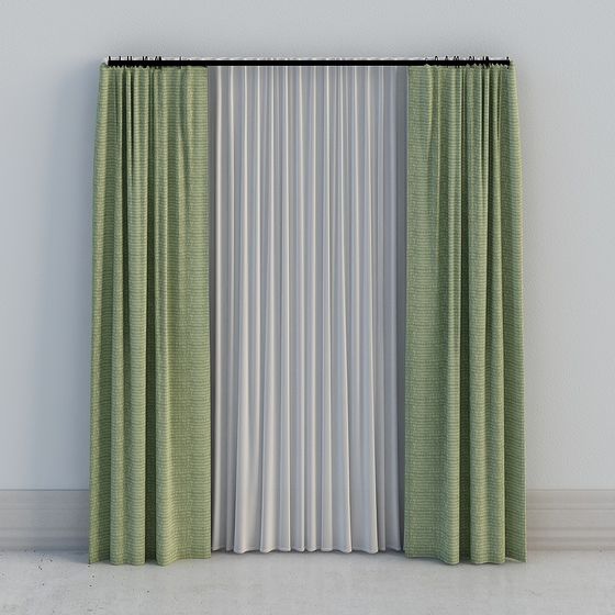 Low Poly Elegant Curtain 3D Model