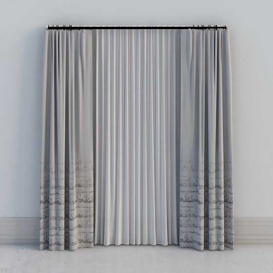 Elegant Low-Poly Curtain 3D Model