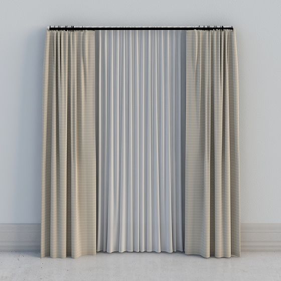 Low Poly Curtain 3D Model for Modern Interior Design