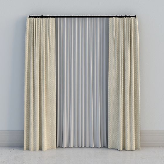 Modern Drapery Panel 3D model