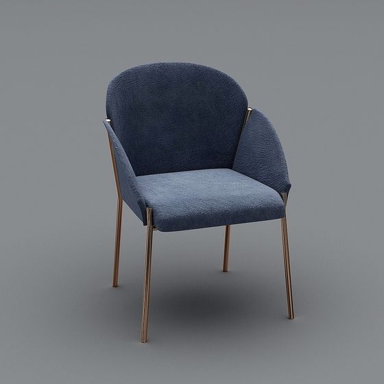 Elegant Low Polygon Armchair 3D model for Modern Interiors