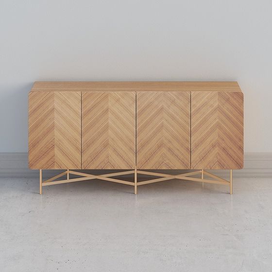 Herringbone Sideboard 3D model for Modern Spaces