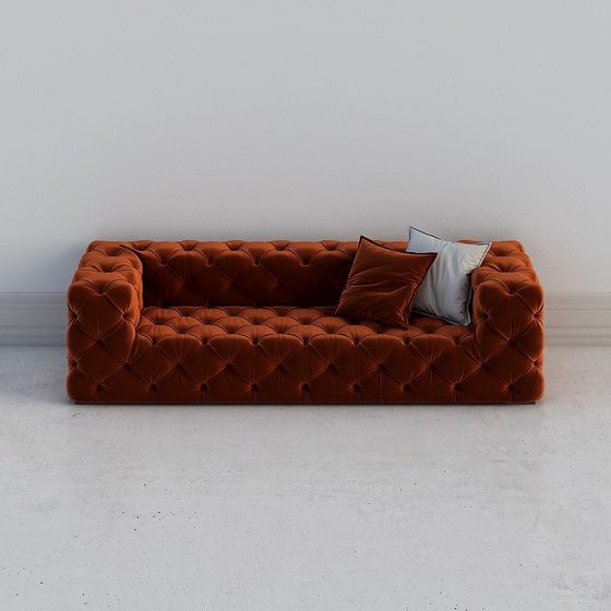 Vintage Modern Dual Sofa 3D model