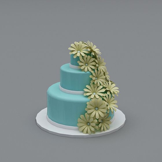 Floral Delight Cake 3D model for Creative Designs