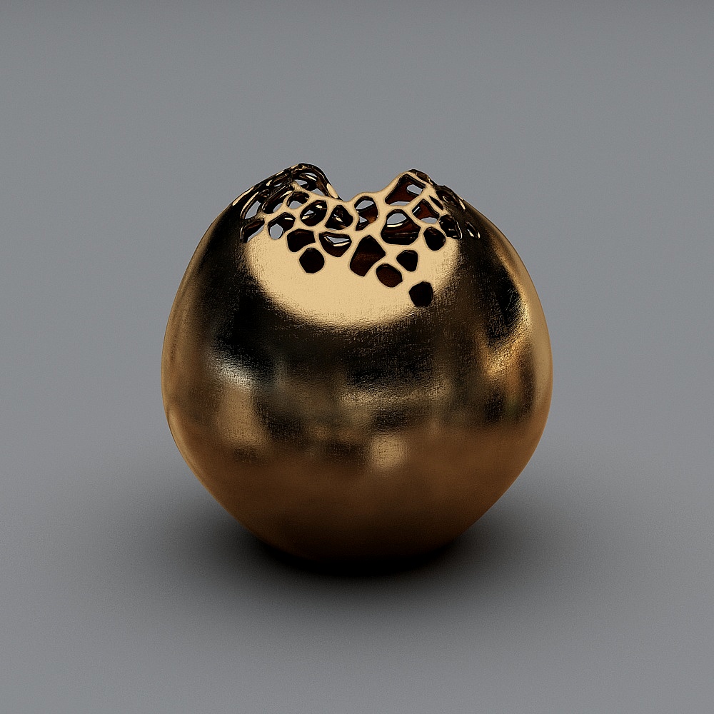 Golden Hollow Sphere 3D Model