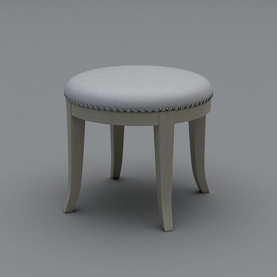 Elegant Round Stool 3D model for Modern Living