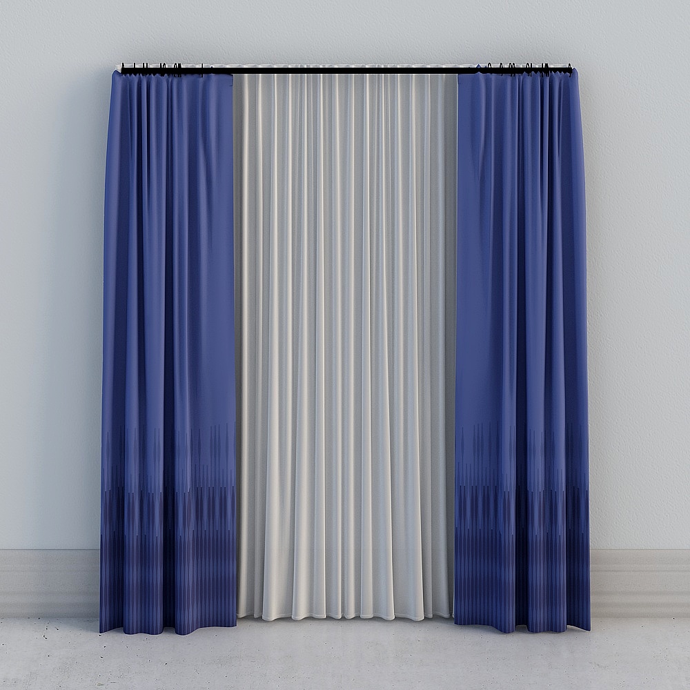 One room - modern new Chinese light luxury blue gradient high-me