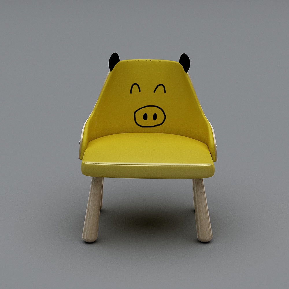 Cute Pig Chair 3D model for Kids