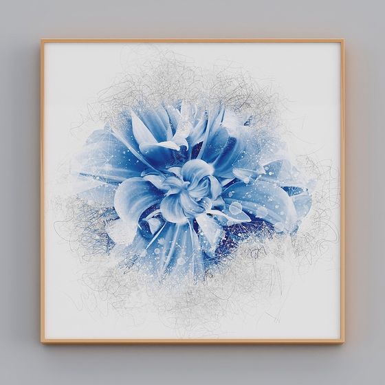 Dreamy Blue Flower 3D model for Creative Projects