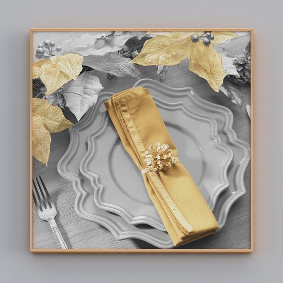 Elegant Dining Table Arrangement 3D model