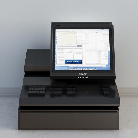 Retro Computer Station 3D model