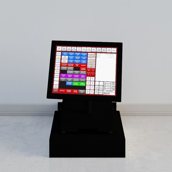 Modern 3D Model of a Sleek Cash Register