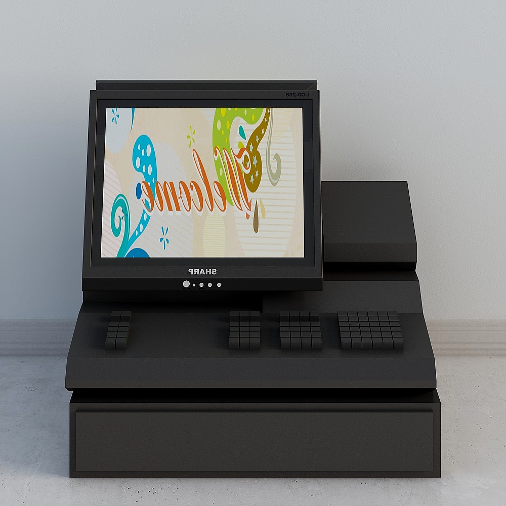 Retro Style Cash Register 3D model