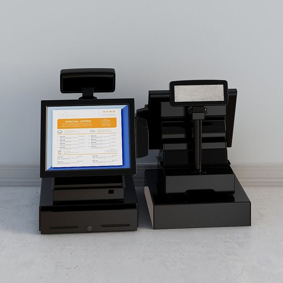 Stylish Low-Polygon Cash Register 3D model