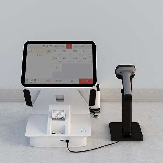 Smart Cashier 3D model for Modern Commercial Spaces