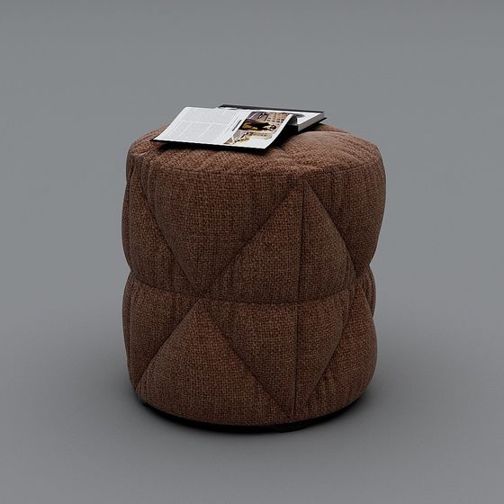 Elegant Round Stool 3D model for Cozy Spaces