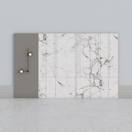 Elegant Minimalist Marble Wall 3D model
