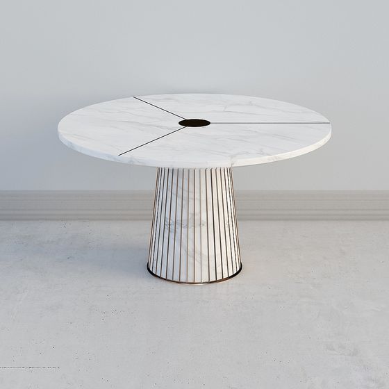 Elegant Marble Round Table 3D model