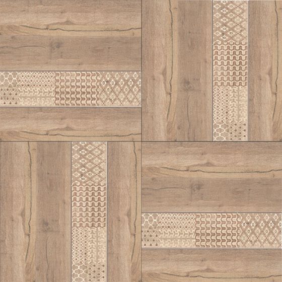 Earth Color Wood Grain Brick Tile 3D Model