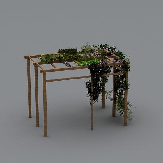 Lively Wooden Arch 3D model for Gardens