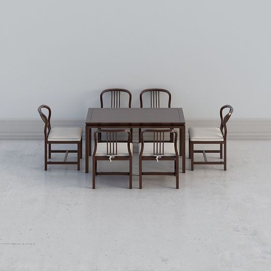 Urban Dining Table and Chair Set 3D model