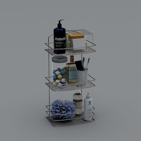 Stylish Bathroom Shelving Unit 3D Model